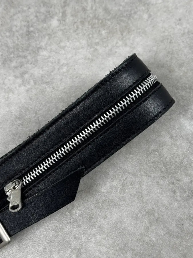 AW2003 Dolce & Gabbana Detachable Zip Black Leather Belt yIpLFCi 7