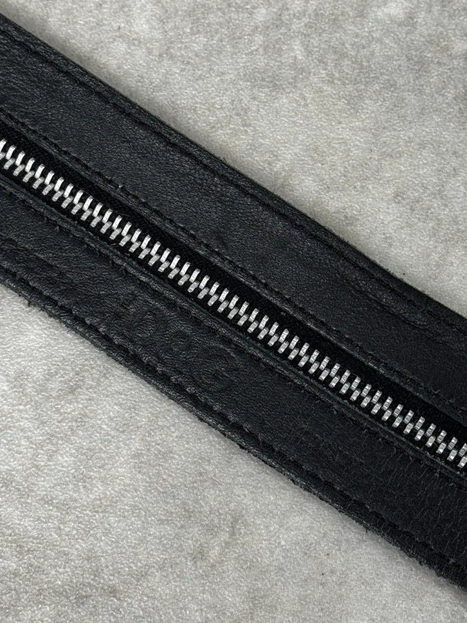 AW2003 Dolce & Gabbana Detachable Zip Black Leather Belt yIpLFCi 9