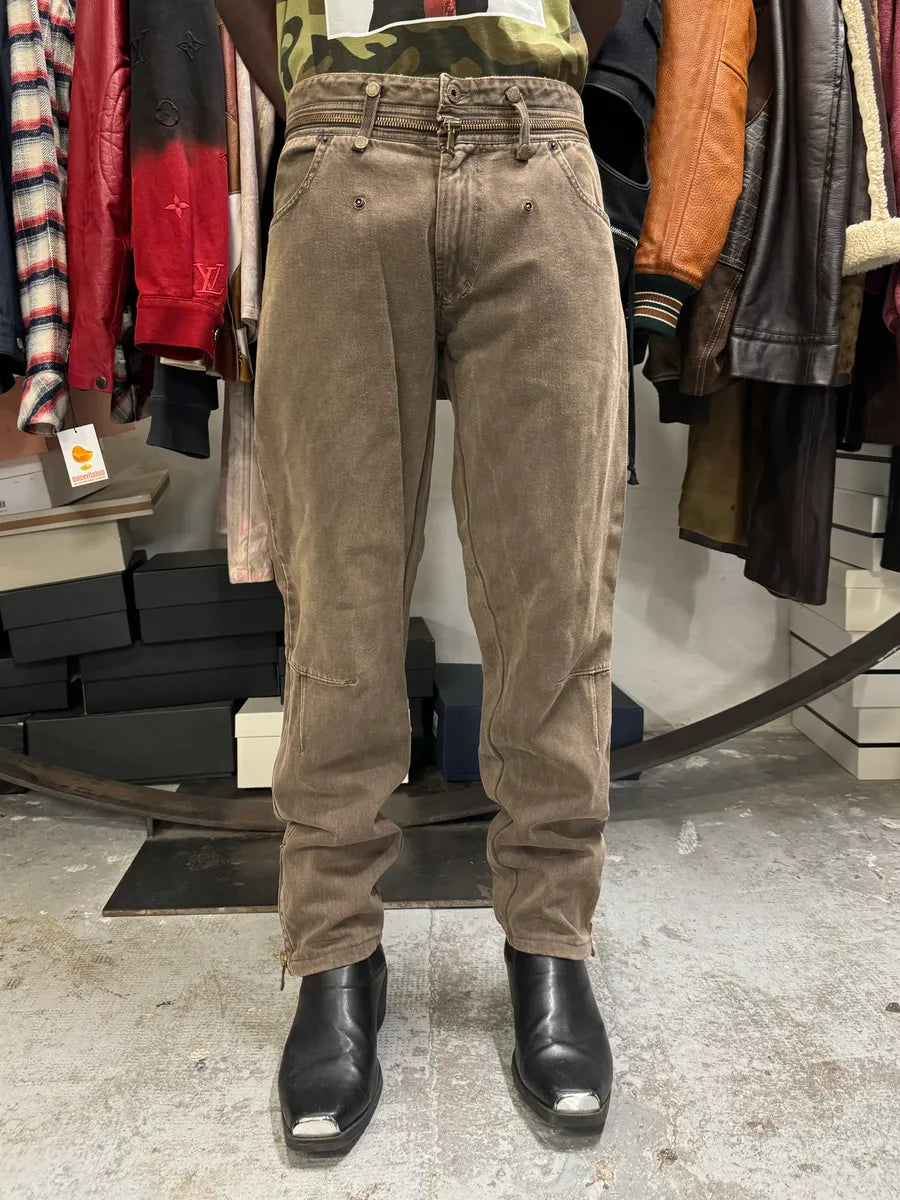 AW2003 Dolce & Gabbana Detachable Zip Waist Brown Jeans rGqQEMN 1