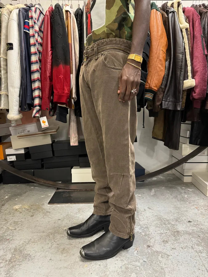 AW2003 Dolce & Gabbana Detachable Zip Waist Brown Jeans rGqQEMN 2