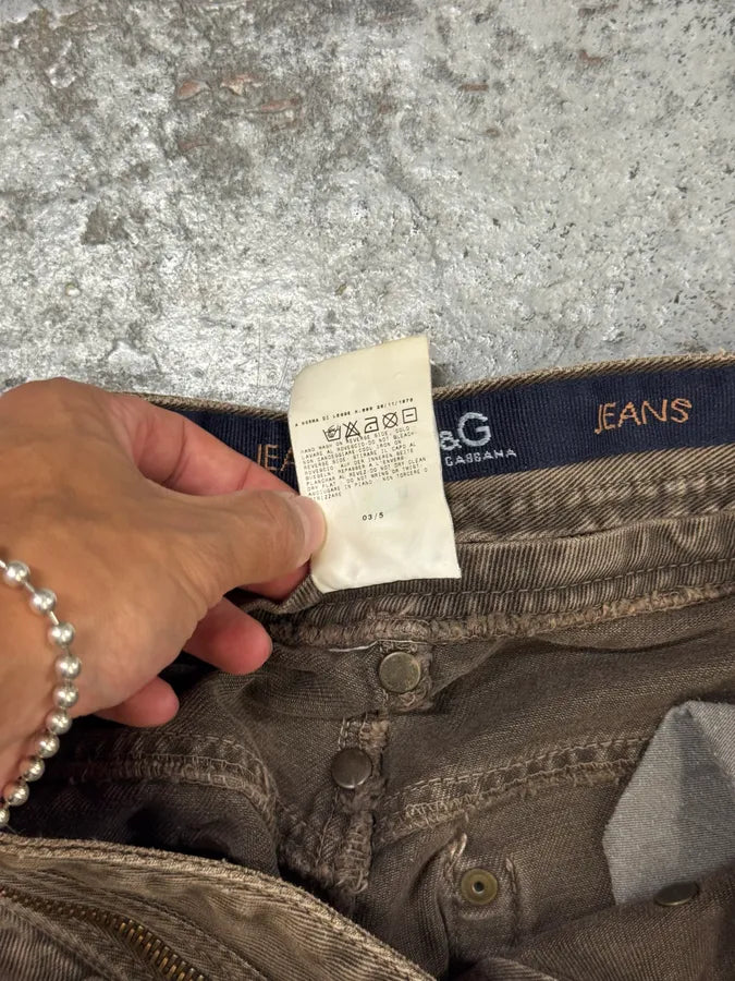 AW2003 Dolce & Gabbana Detachable Zip Waist Brown Jeans rGqQEMN 5