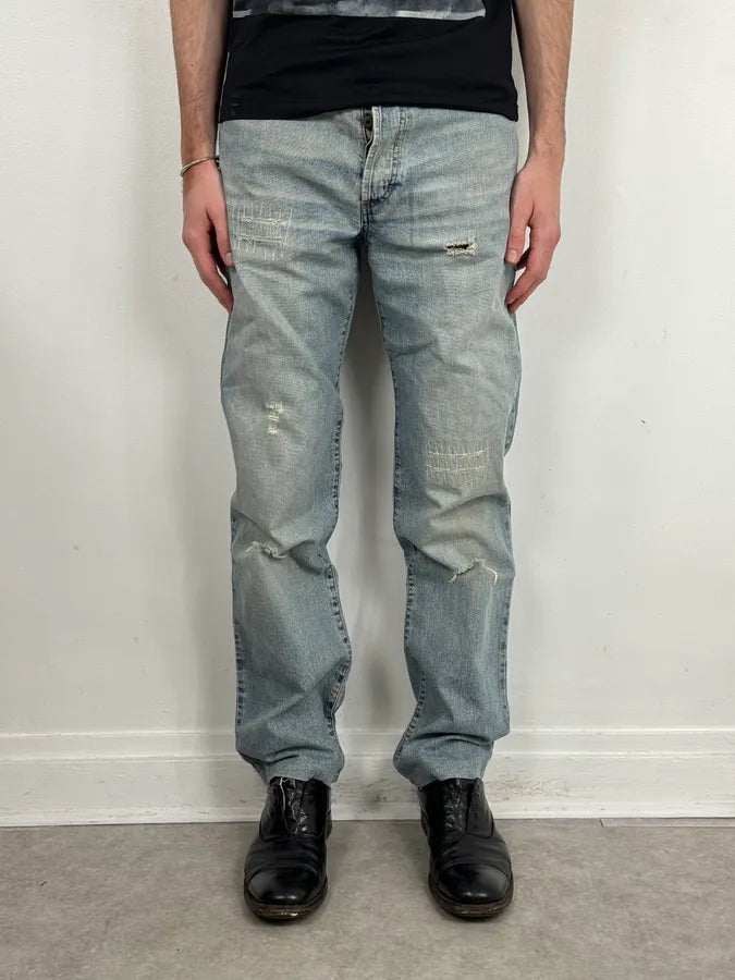 AW2003 Dolce & Gabbana Distressed Blue Denim Jeans jfWVSGA 0