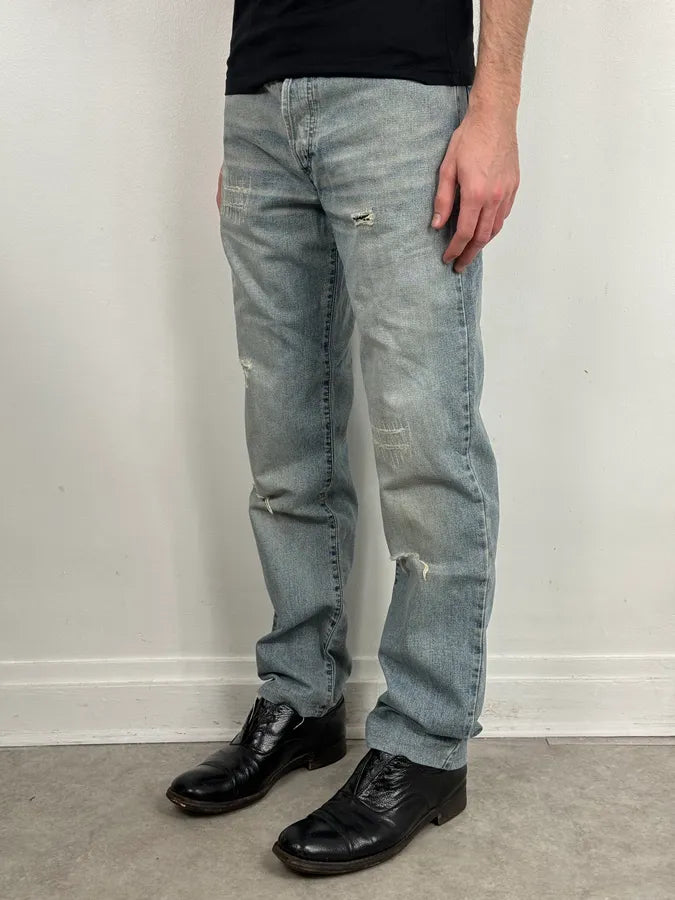 AW2003 Dolce & Gabbana Distressed Blue Denim Jeans jfWVSGA 1