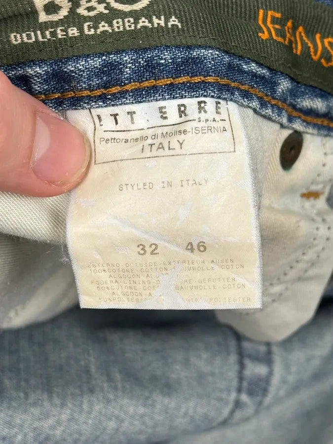 AW2003 Dolce & Gabbana Distressed Blue Denim Jeans jfWVSGA 10