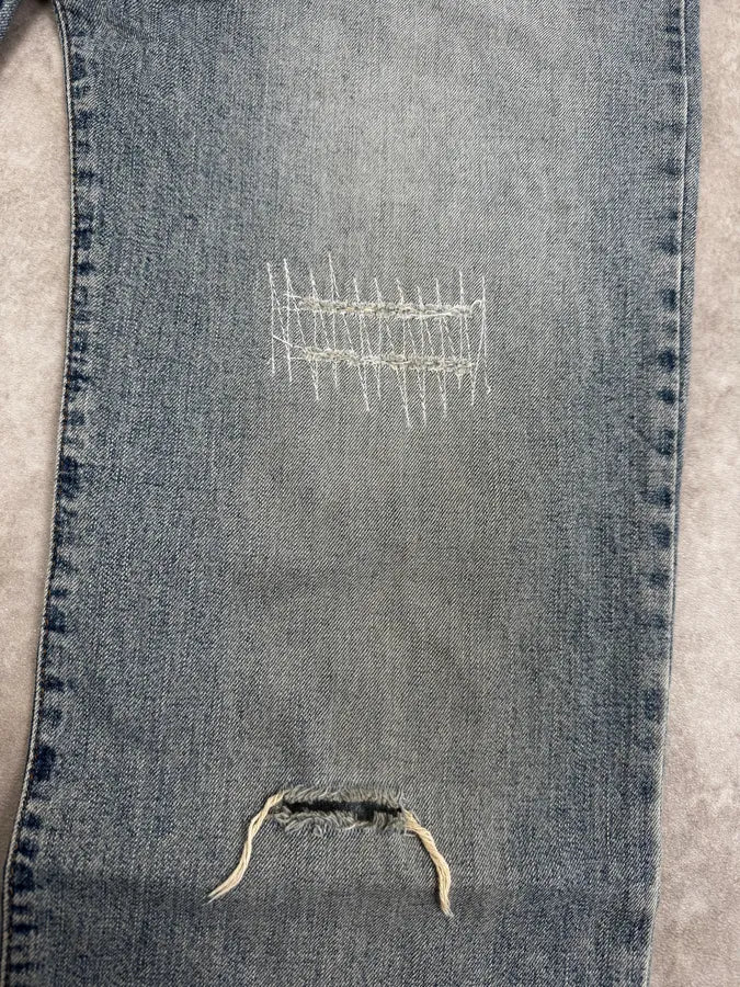 AW2003 Dolce & Gabbana Distressed Blue Denim Jeans jfWVSGA 7