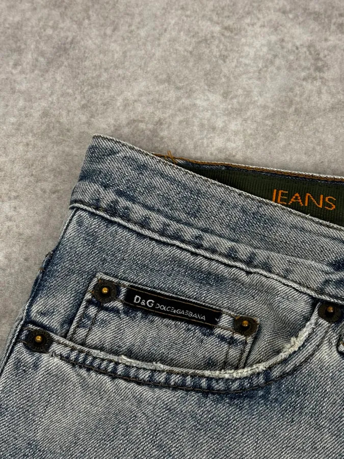 AW2003 Dolce & Gabbana Distressed Blue Denim Jeans jfWVSGA 9