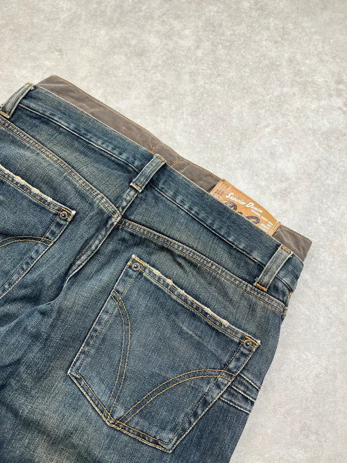 AW2003 Dolce & Gabbana Double Waist Cargo Blue Denim Jeans TFPEWKG 8
