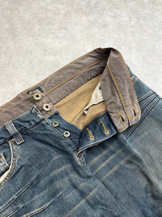 AW2003 Dolce & Gabbana Double Waist Cargo Blue Denim Jeans TFPEWKG 9