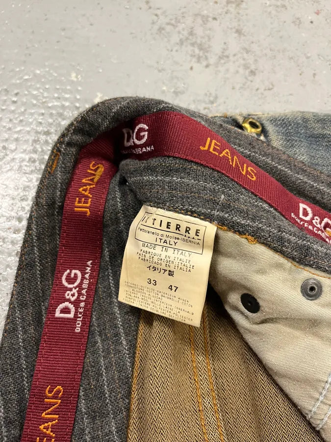 AW2003 Dolce & Gabbana Double Waist Washed Blue Denim Jeans EdlRxEv 11
