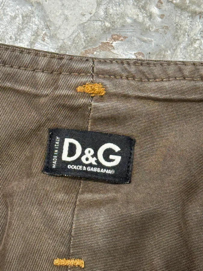 AW2003 Dolce & Gabbana Double Waisted Blue Cargo Denim Jeans fnRCjsB 5