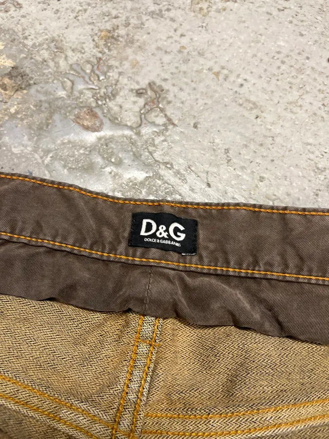 AW2003 Dolce & Gabbana Double Waisted Cargo Denim Jeans smoVmVr 11