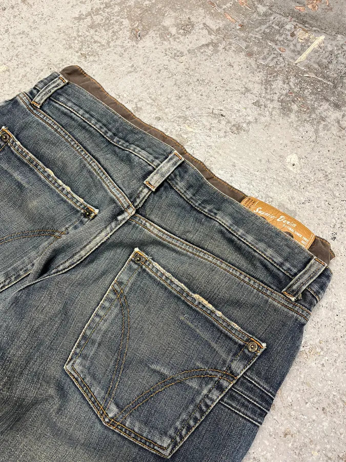 AW2003 Dolce & Gabbana Double Waisted Cargo Denim Jeans smoVmVr 8