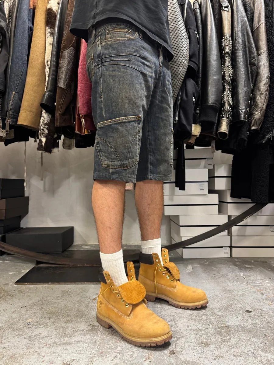 AW2003 Dolce & Gabbana Double Waisted Cargo Denim Shorts mMmEUlT 1