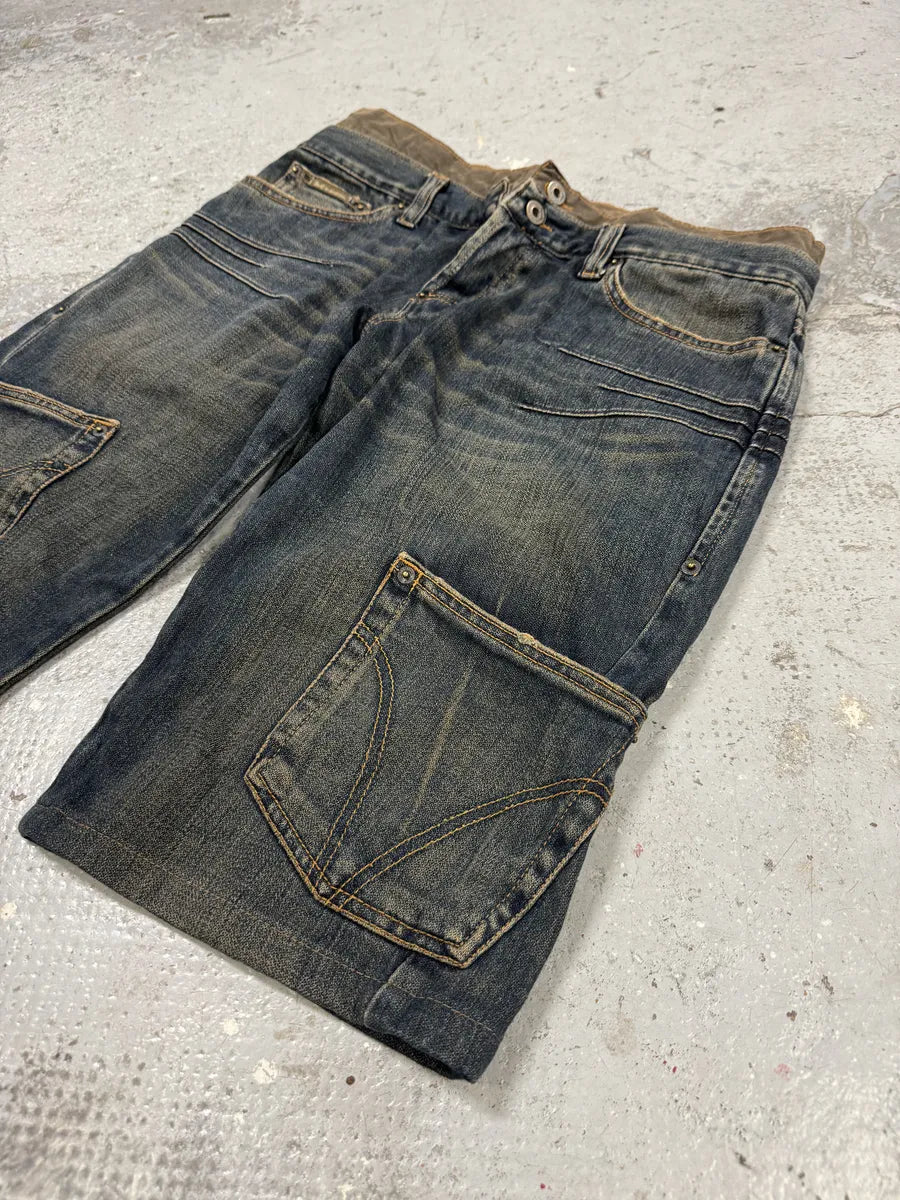 AW2003 Dolce & Gabbana Double Waisted Cargo Denim Shorts mMmEUlT 7