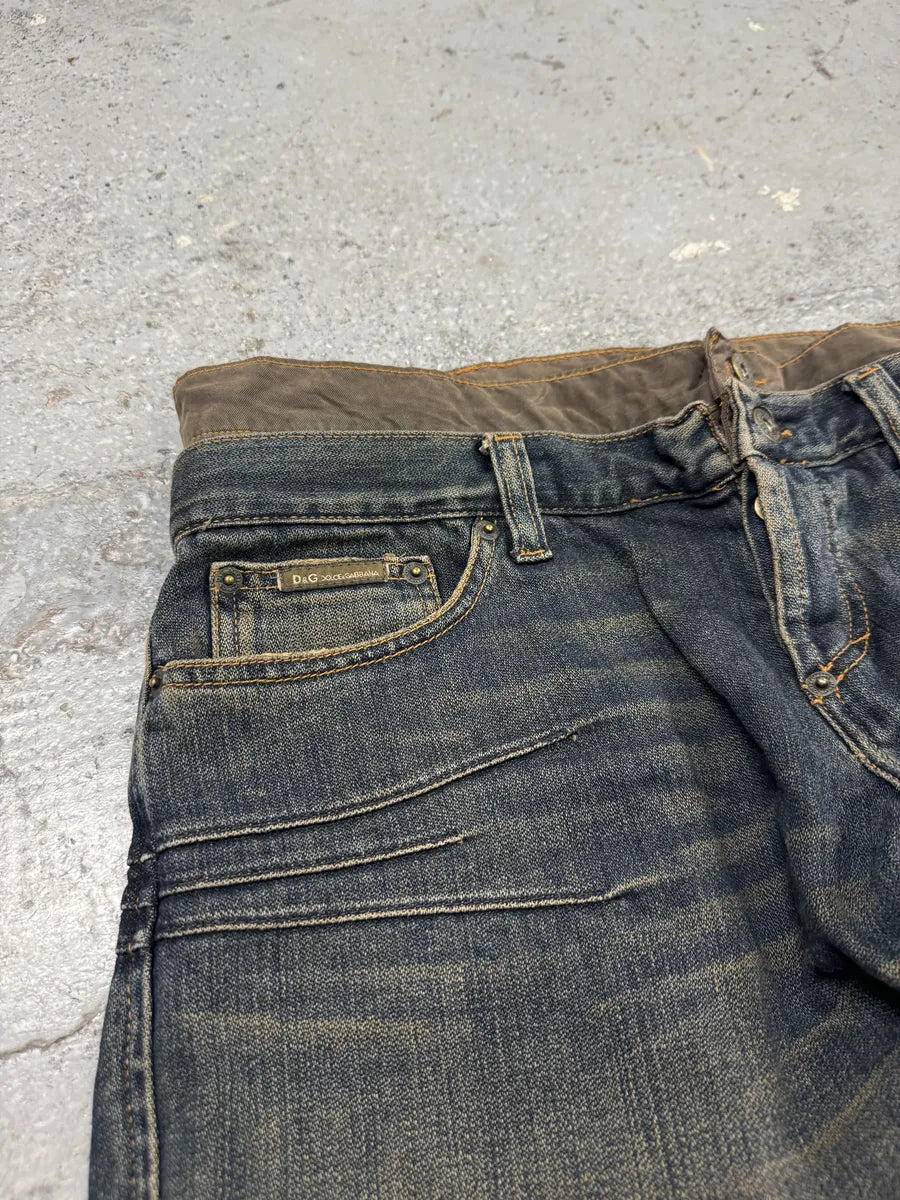AW2003 Dolce & Gabbana Double Waisted Cargo Denim Shorts mMmEUlT 8
