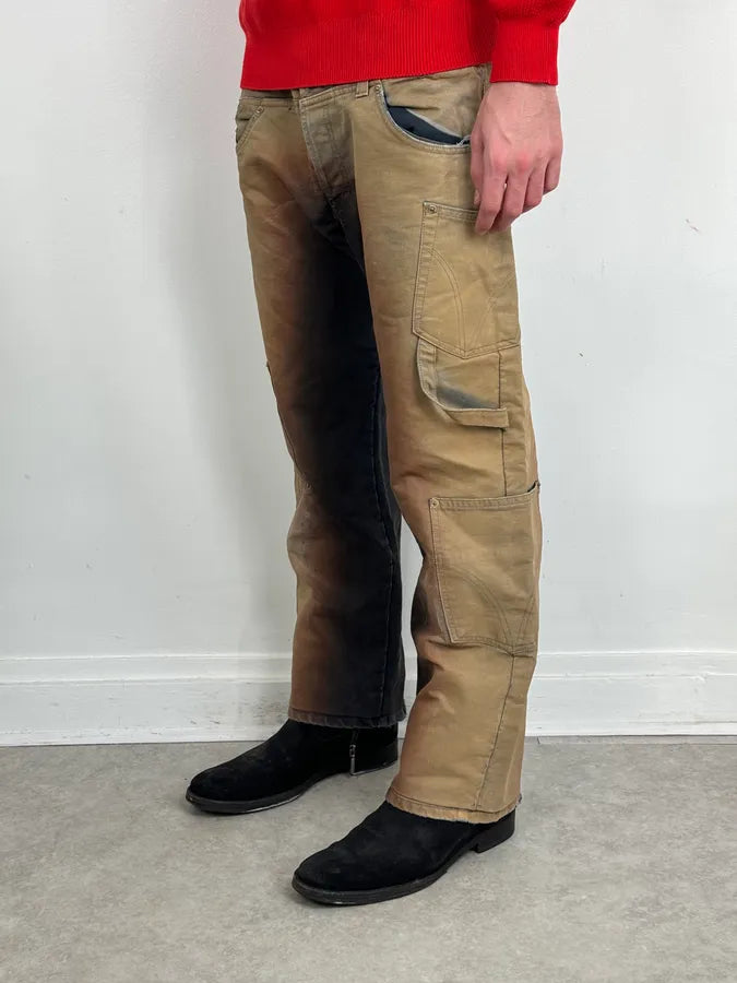AW2003 Dolce & Gabbana Double Waisted Copper Gradient Obscure Cargo Pants ZgcuLiR 3