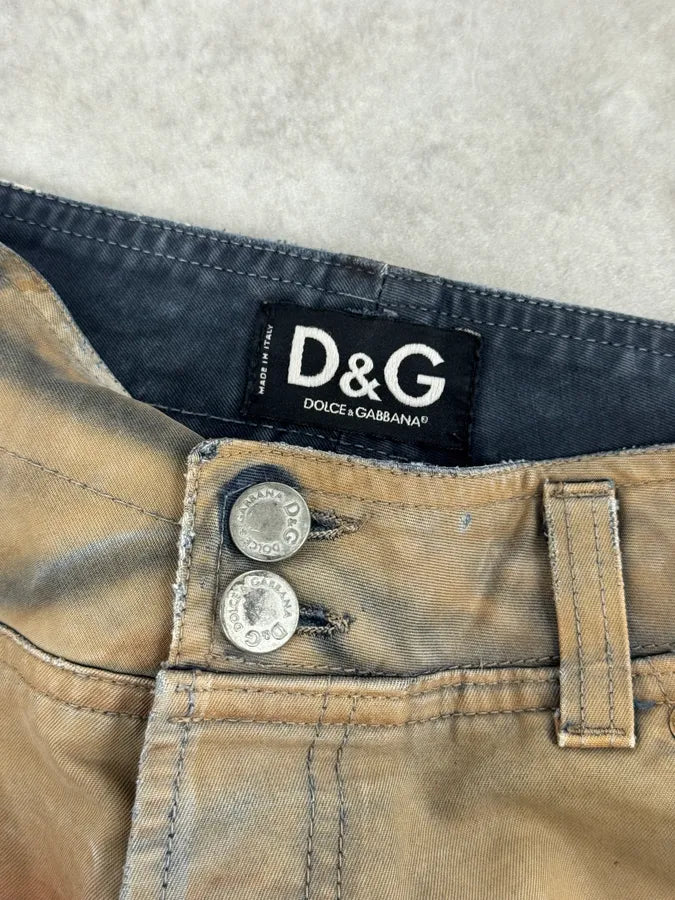AW2003 Dolce & Gabbana Double Waisted Copper Gradient Obscure Cargo Pants ZgcuLiR 8