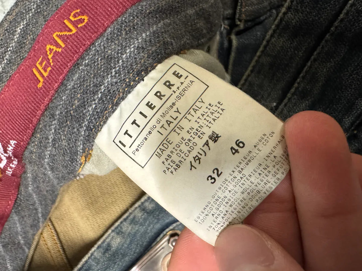 AW2003 Dolce & Gabbana Double Waisted Eroded Blue Denim Jeans (S/M) 11