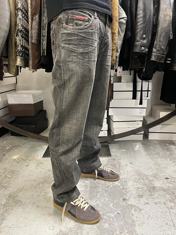 AW2003 Dolce & Gabbana Double Waisted Grey Eroded Denim Jeans CrfgeYC 2