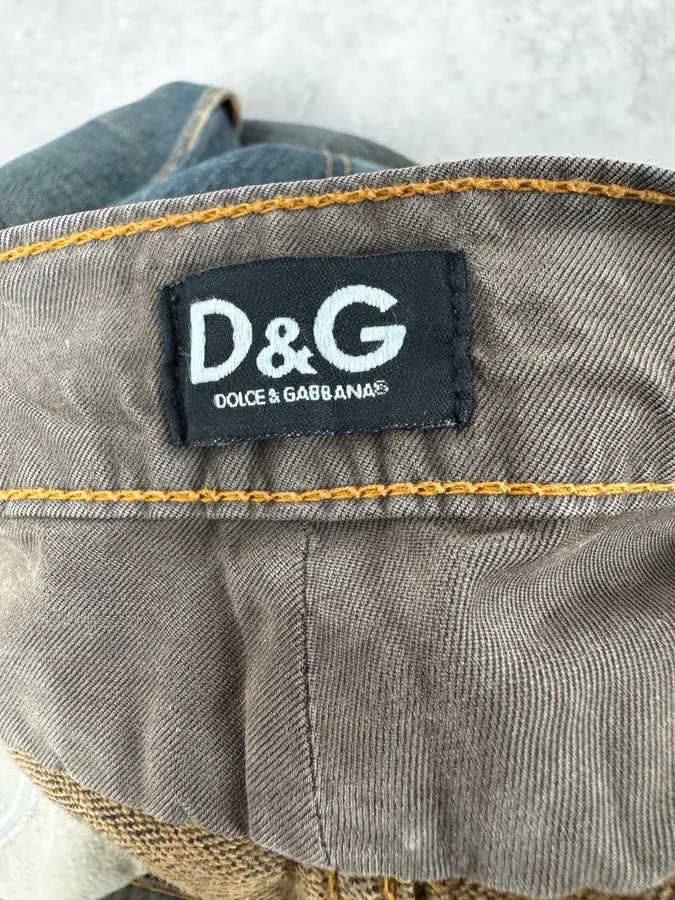 AW2003 Dolce & Gabbana Double Waisted Faded Cargo Denim Jeans BffWKhn 10