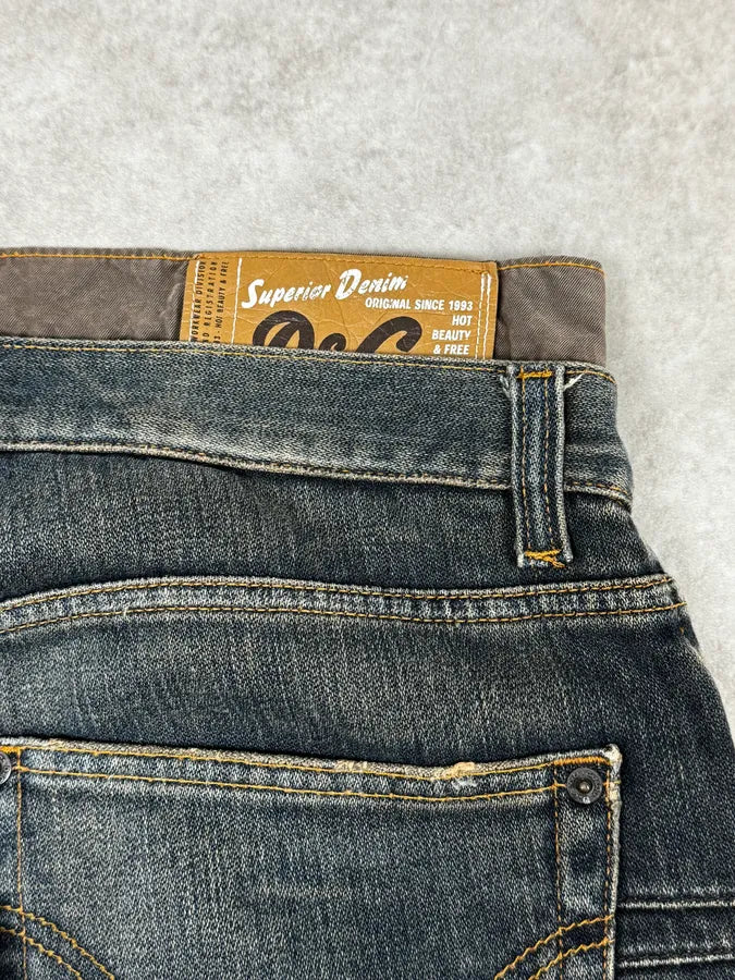 AW2003 Dolce & Gabbana Double Waisted Faded Cargo Denim Jeans BffWKhn 8