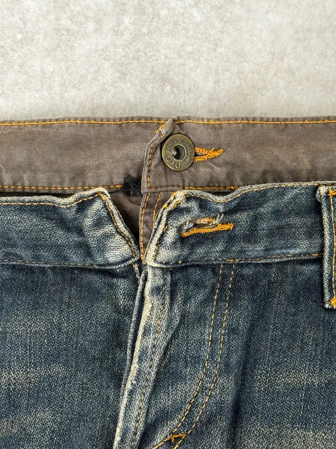 AW2003 Dolce & Gabbana Double Waisted Faded Cargo Denim Jeans BffWKhn 7