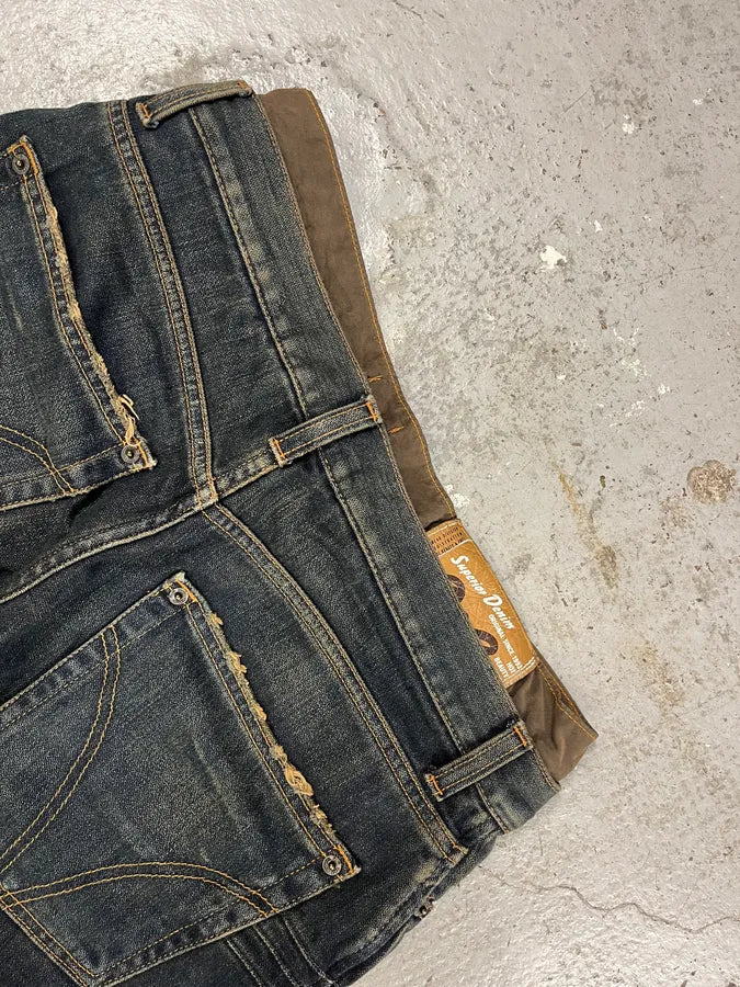 AW2003 Dolce & Gabbana Double-Waisted Faded Denim Cargo Pants (S/M) DHuQjBp 8