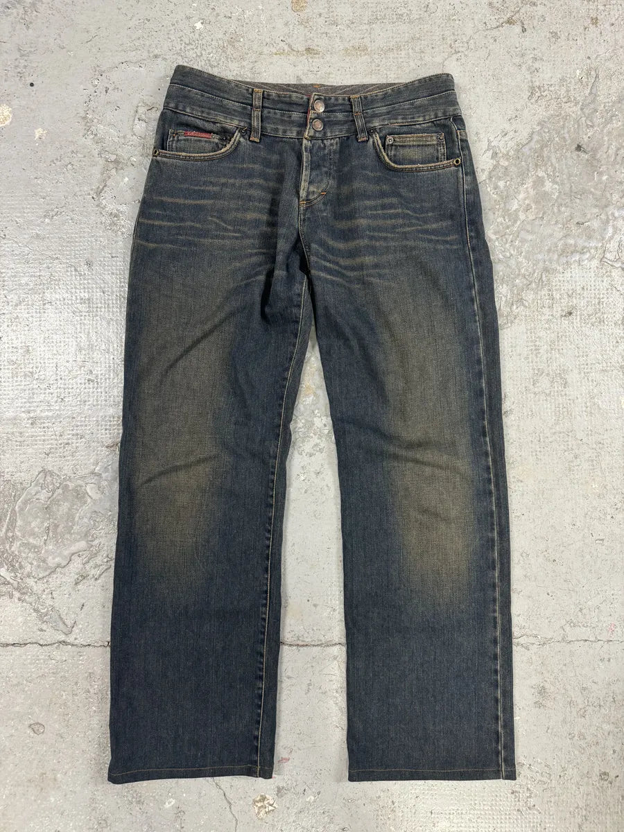 AW2003 Dolce & Gabbana Double Waisted Faded Denim Jeans (M) 4