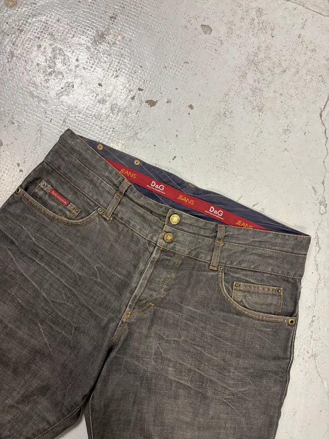 AW2003 Dolce & Gabbana Double Waisted Grey Denim Shorts ZGCWDPU 4