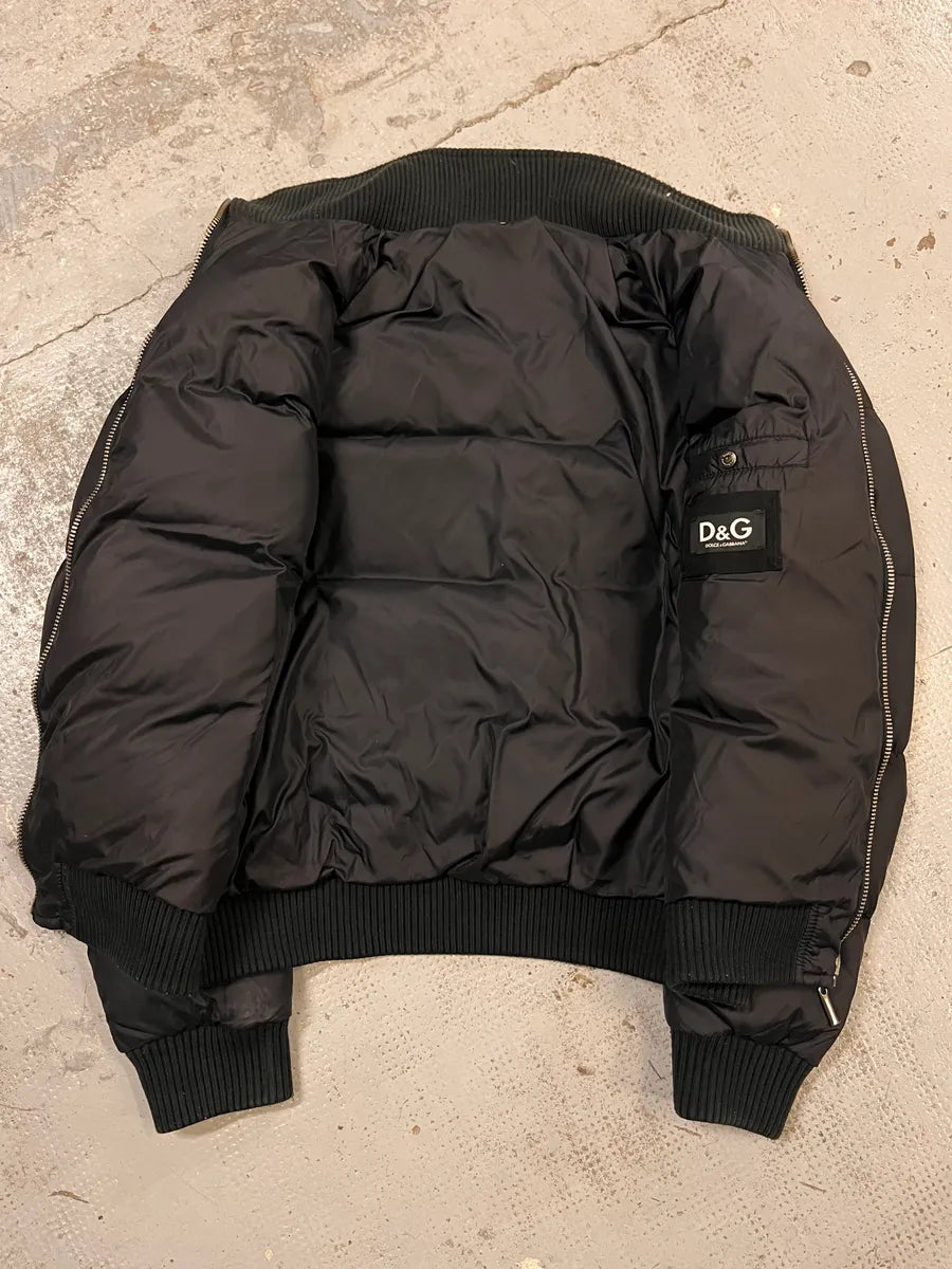 AW2003 Dolce & Gabbana Embroidered Logo Patch Black Puffer Jacket  tpnpJKk 7