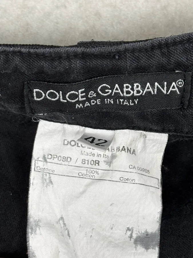 AW2003 Dolce & Gabbana Eyelet Black Cargo Pants NRxVRxo 10