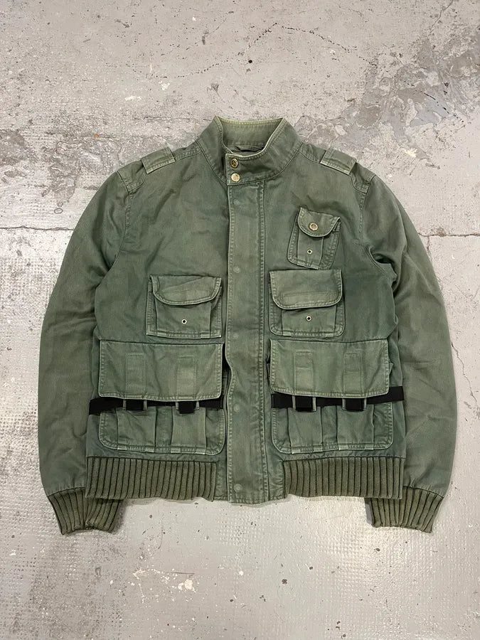 AW2003 Dolce & Gabbana Faded Green Bondage Utility Cargo Jacket okWeipr 0