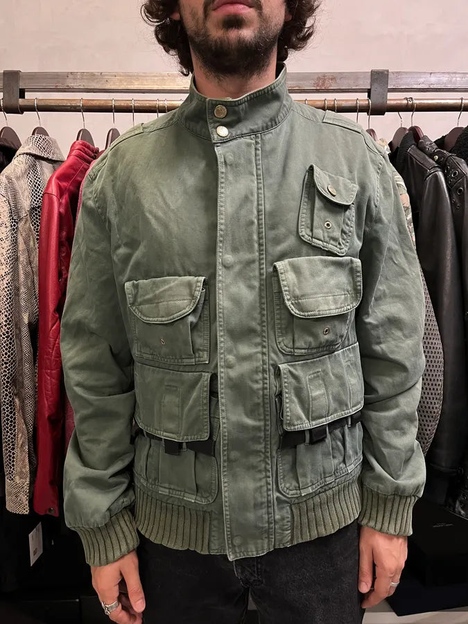 AW2003 Dolce & Gabbana Faded Green Bondage Utility Cargo Jacket okWeipr 1