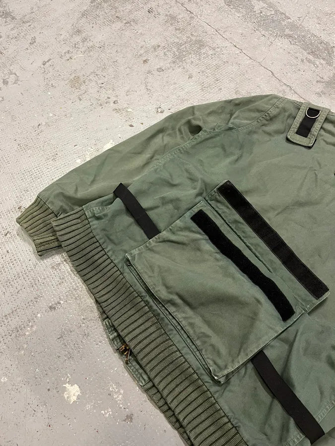 AW2003 Dolce & Gabbana Faded Green Bondage Utility Cargo Jacket okWeipr 10