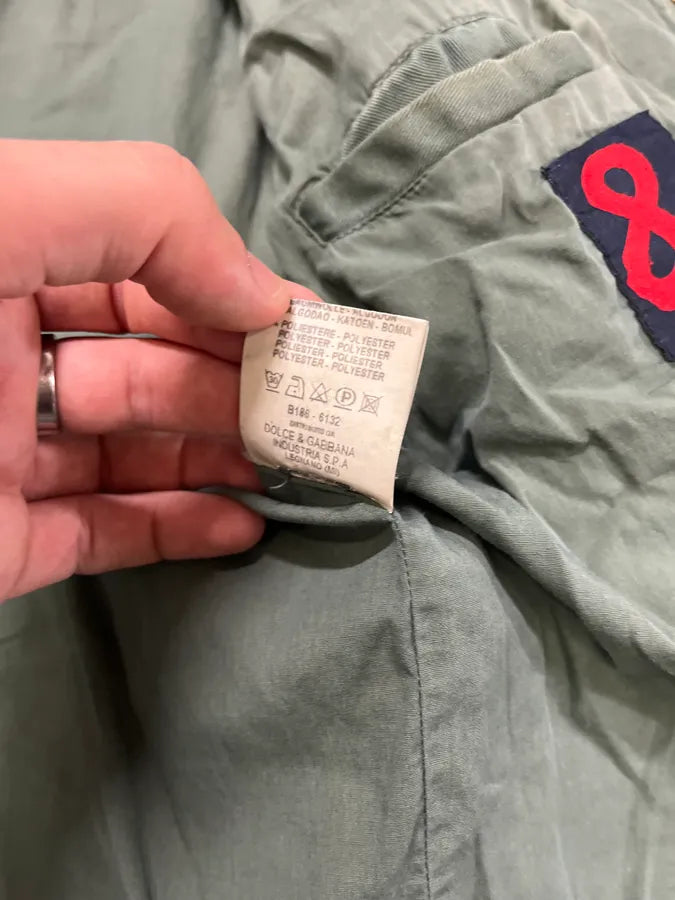 AW2003 Dolce & Gabbana Faded Green Bondage Utility Cargo Jacket okWeipr 12