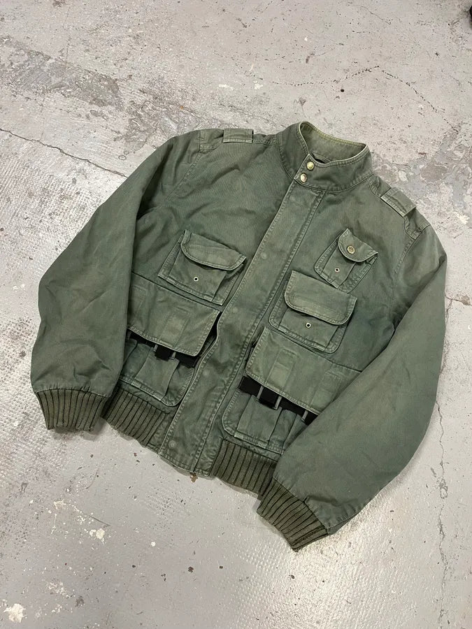 AW2003 Dolce & Gabbana Faded Green Bondage Utility Cargo Jacket okWeipr 2