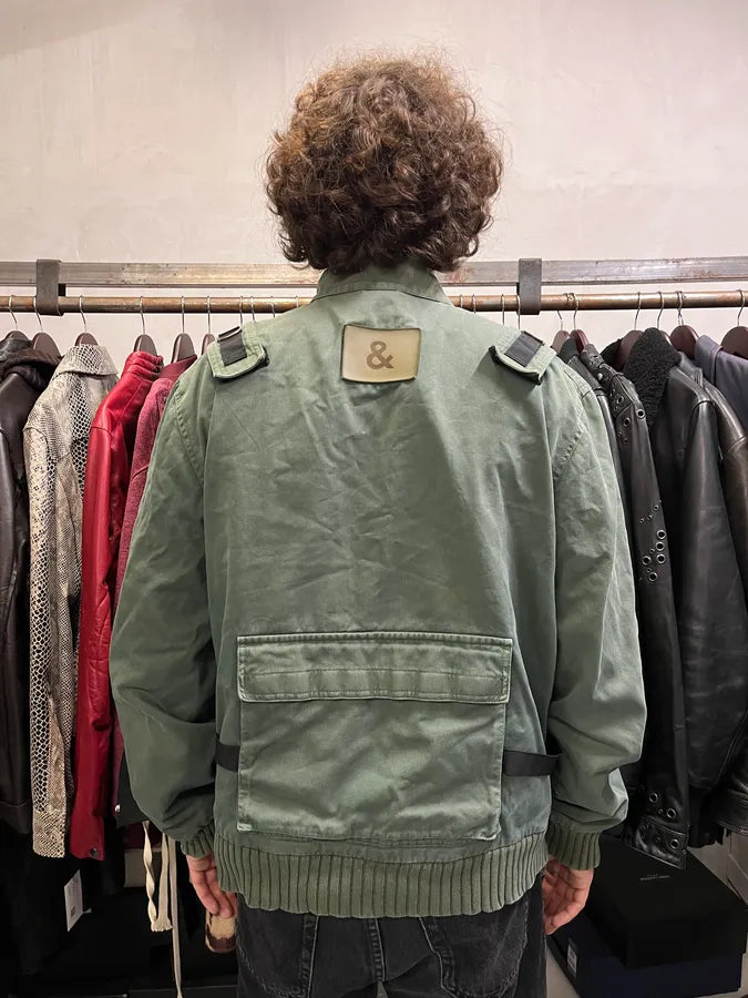 AW2003 Dolce & Gabbana Faded Green Bondage Utility Cargo Jacket okWeipr 3