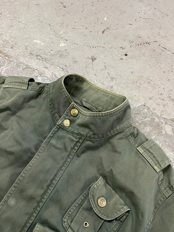 AW2003 Dolce & Gabbana Faded Green Bondage Utility Cargo Jacket okWeipr 4