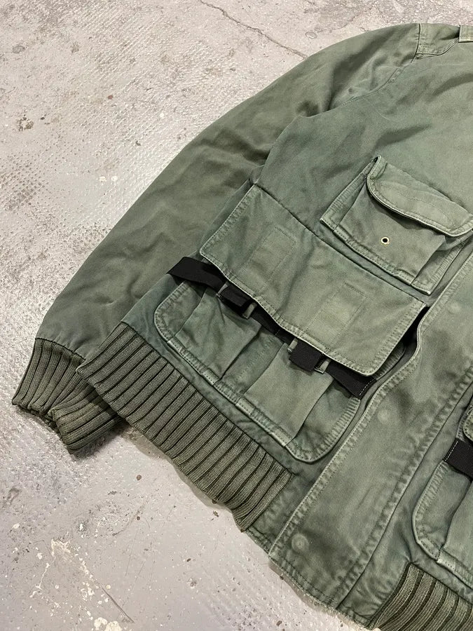 AW2003 Dolce & Gabbana Faded Green Bondage Utility Cargo Jacket okWeipr 5