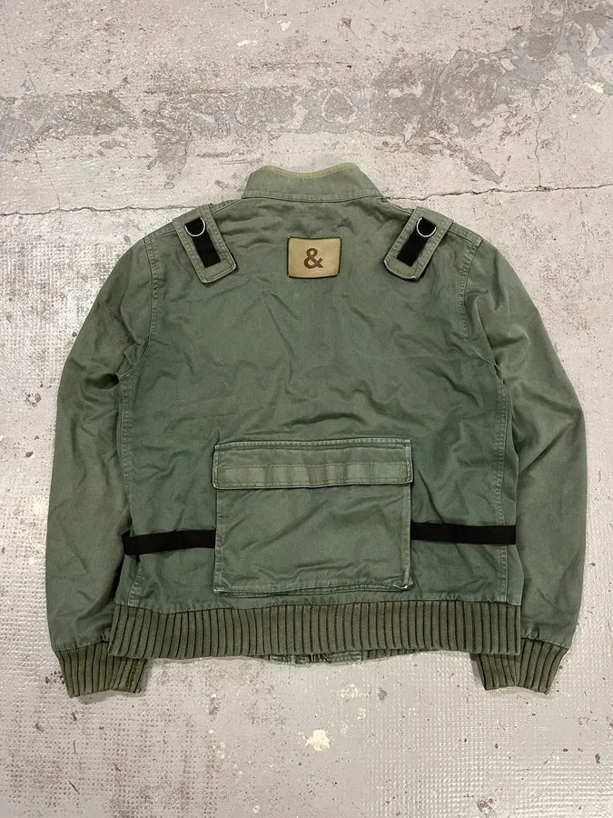 AW2003 Dolce & Gabbana Faded Green Bondage Utility Cargo Jacket okWeipr 7