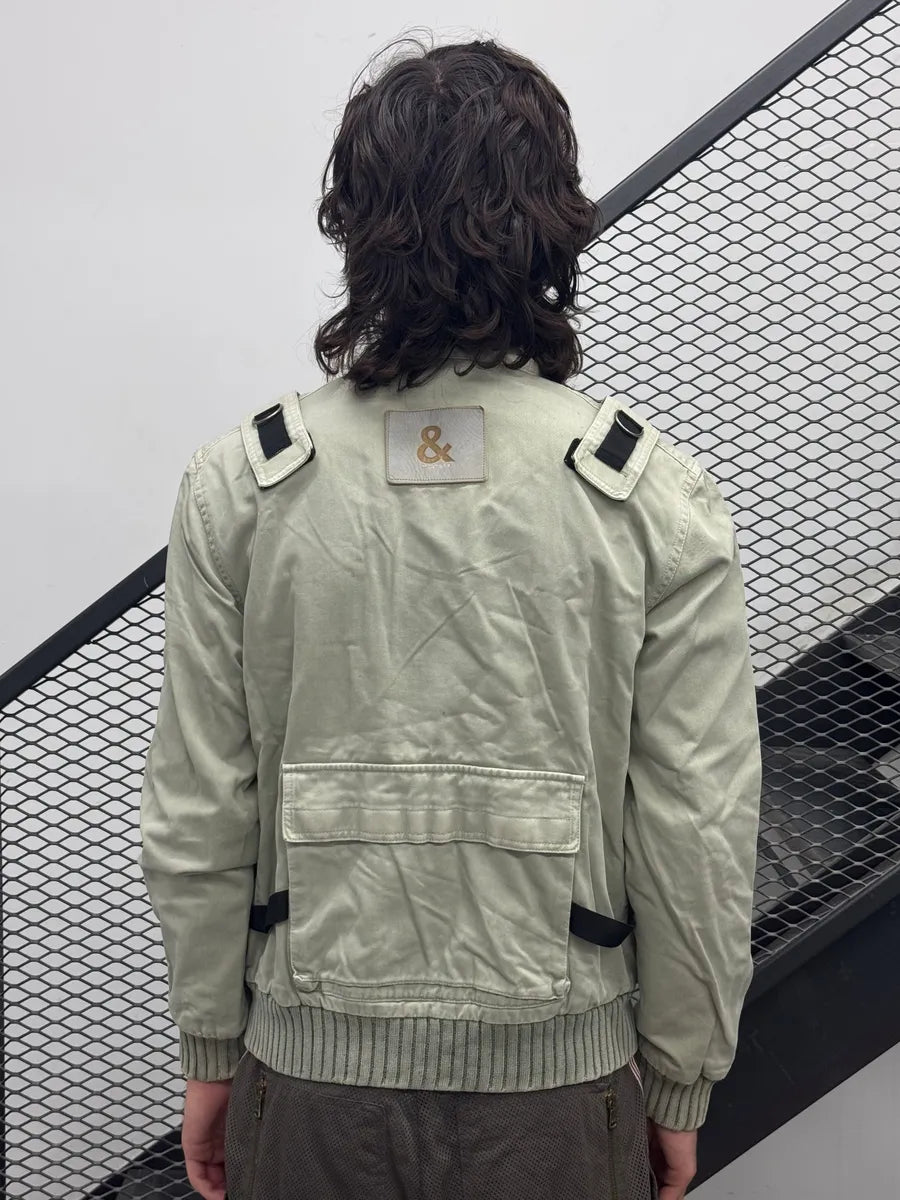 AW2003 Dolce & Gabbana Faded Grey Cargo Military Bondage Jacket ylQBWbT 2