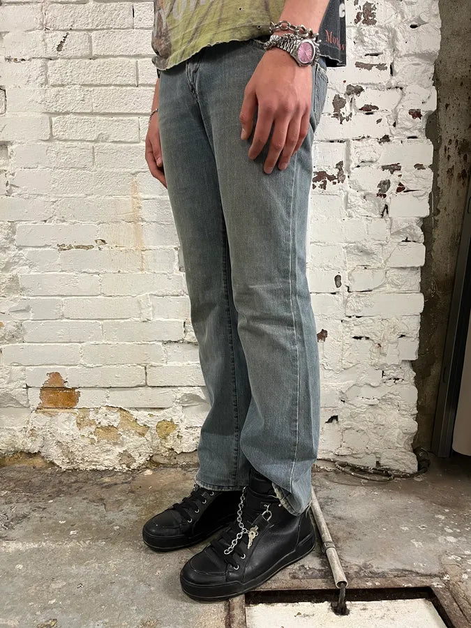 AW2003 Dolce & Gabbana Faded Light Blue Flared Jeans srElraz 2