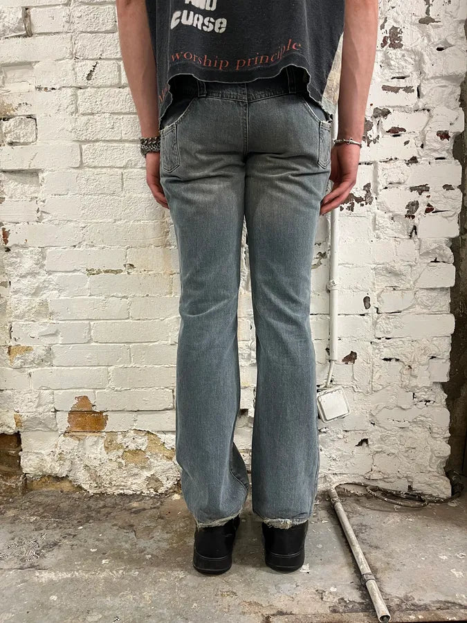AW2003 Dolce & Gabbana Faded Light Blue Flared Jeans srElraz 3
