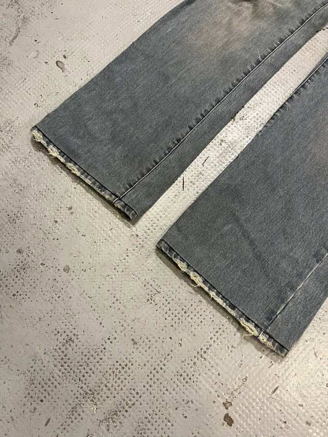 AW2003 Dolce & Gabbana Faded Light Blue Flared Jeans srElraz 6