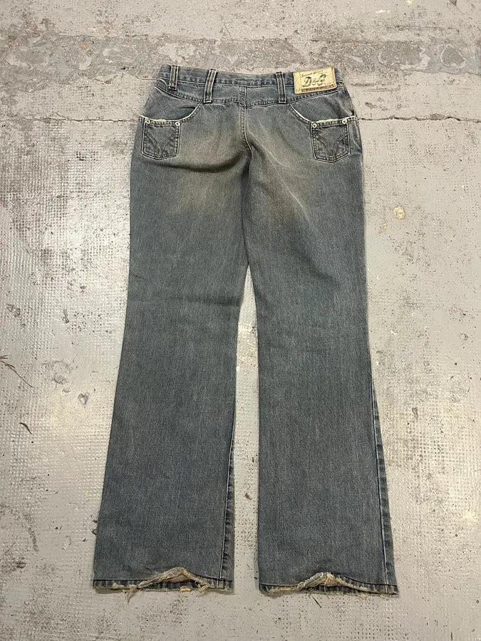 AW2003 Dolce & Gabbana Faded Light Blue Flared Jeans srElraz 7