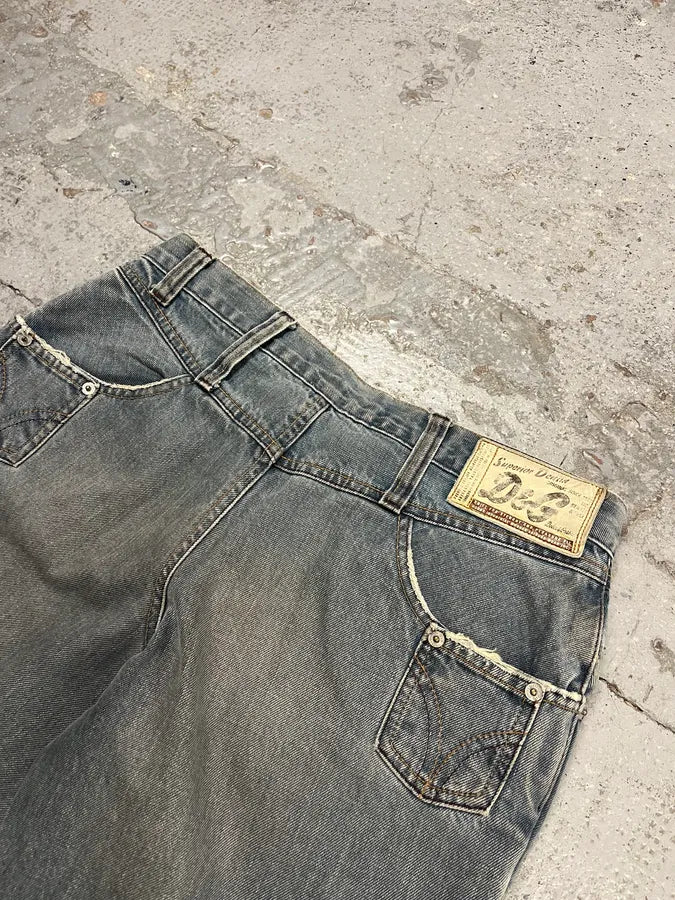 AW2003 Dolce & Gabbana Faded Light Blue Flared Jeans srElraz 8