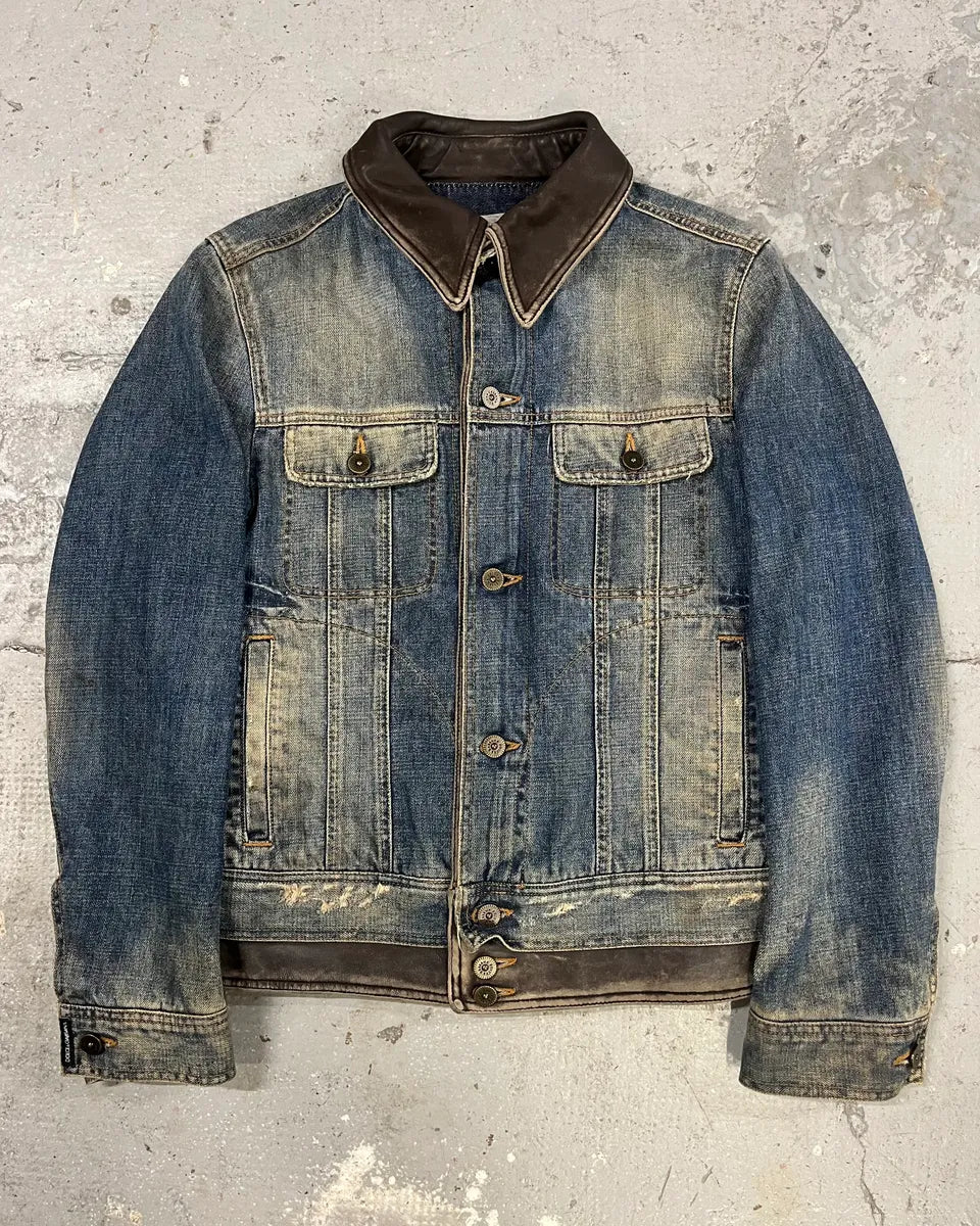 AW2003 Dolce & Gabbana Faded Stone Washed Denim Jacket (M) 0
