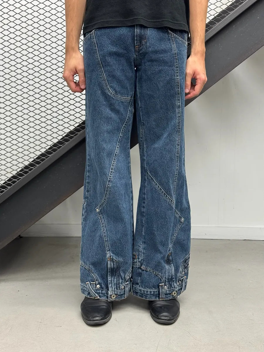 AW2003 Dolce & Gabbana Flared Trompe Loeil Jeans JhirFxI 2