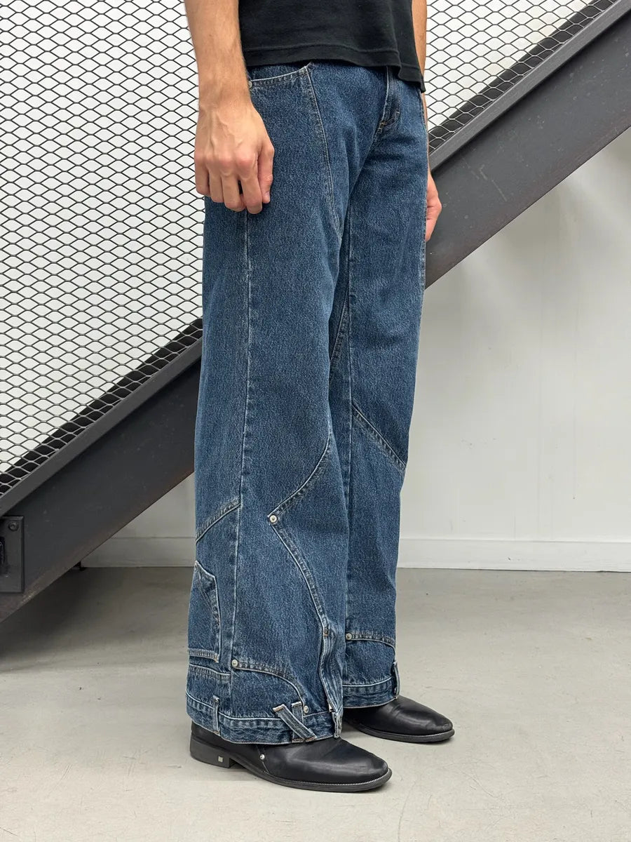 AW2003 Dolce & Gabbana Flared Trompe Loeil Jeans JhirFxI 3