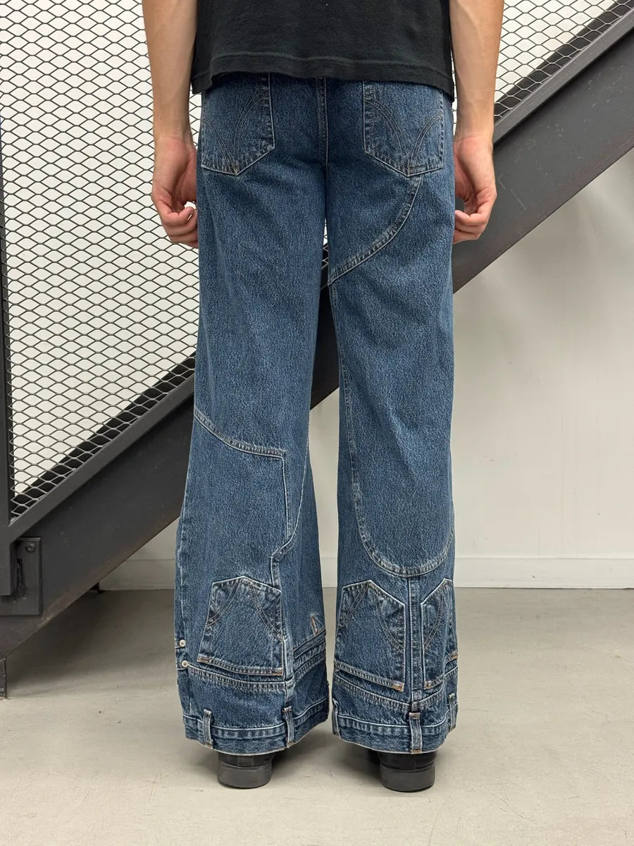 AW2003 Dolce & Gabbana Flared Trompe Loeil Jeans JhirFxI 4